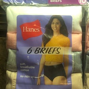 Hanes New Ladies Cotton Briefs Size 10